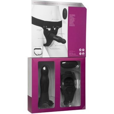Страпон унисекс Doc Johnson Body Extensions &ndash; Be Aroused, вибрация, пульт управления, полая насадка SO6060 фото