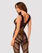 Сетчатый бодистокинг с вырезами и рисунком Obsessive Bodystocking G328 S/M/L, черный, комбинезон SO7249 фото 2