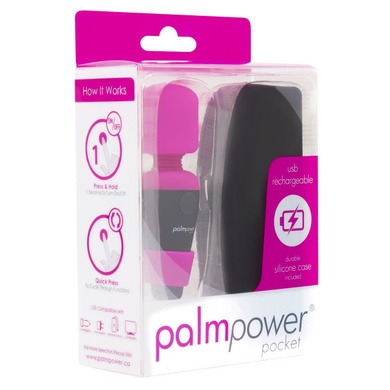 Мини вибромассажер PalmPower Pocket с чехлом на молнии, водостойкий, перезаряжаемый, длина 9 см SO2735 фото