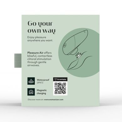 Вакуумний кліторальний стимулятор Womanizer Liberty 2 Sage, 8 режимів, магнітна кришечка SX0520 фото