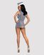 Еротичний костюм стюардеси Obsessive Stewardess 3 pcs costume grey L/XL, сірий, сукня, стрінги, піло SO7309 фото 4