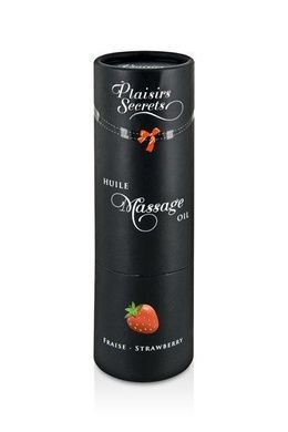 Массажное масло Plaisirs Secrets Strawberry (59 мл) с афродизиаками, съедобное, подарочная упаковка SO1842 фото