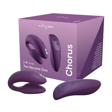 Смарт-вібратор для пар We-Vibe Chorus Purple, сенсорне керування вібраціями стисненням пульта SO6923 фото