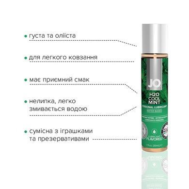 Змазка на водній основі System JO H2O &mdash; Cool Mint (30 мл) без цукру, рослинний гліцерин SO1625 фото