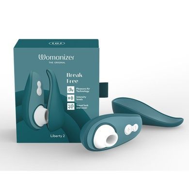 Вакуумний кліторальний стимулятор Womanizer Liberty 2 Dark Petrol, 8 режимів, магнітна кришечка SX0521 фото