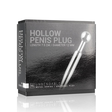 Полый уретральный стимулятор Sinner Gear Unbendable - Hollow Penis Plug, длина 7,5см, диаметр 12мм SO4582 фото