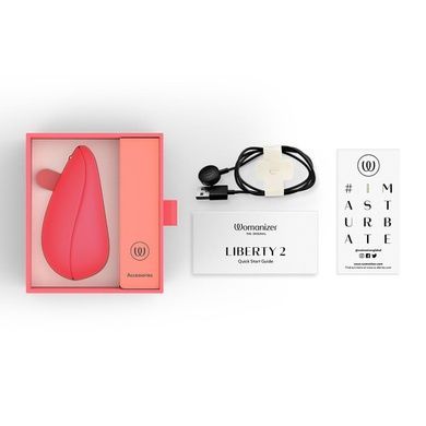 Вакуумный клиторальный стимулятор Womanizer Liberty 2 Vibrant Rose, 8 режимов, магнитная крышечка SX0522 фото