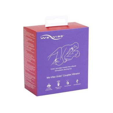 Недорогий вібратор для пар We-Vibe Unite Purple, однокнопковий пульт ДК SO6936 фото