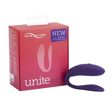 Недорогий вібратор для пар We-Vibe Unite Purple, однокнопковий пульт ДК SO6936 фото