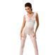 Бодістокінг Passion BS052 white, комбінезон, імітація корсета з підтяжками, панчох і трусиків PBS052W фото 1