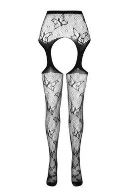 Эротические колготки-бодистокинг Passion ECO S001 white, с доступом, декор бабочки, подвязки SO7086 фото
