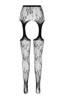 Эротические колготки-бодистокинг Passion ECO S001 white, с доступом, декор бабочки, подвязки SO7086 фото