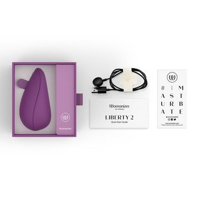Вакуумный клиторальный стимулятор Womanizer Liberty 2 Purple, 8 режимов, магнитная крышечка SX0523 фото