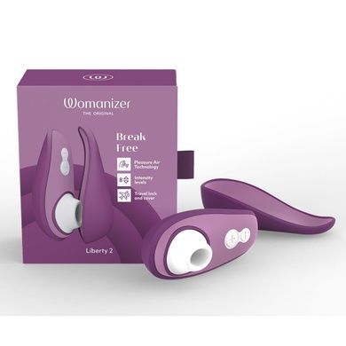Вакуумный клиторальный стимулятор Womanizer Liberty 2 Purple, 8 режимов, магнитная крышечка SX0523 фото
