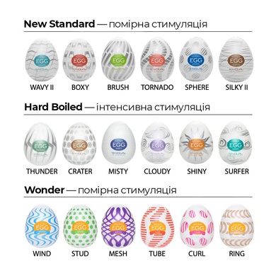 Набір яєць-мастурбаторів Tenga Egg New Standard Pack (6 яєць) SO5493 фото