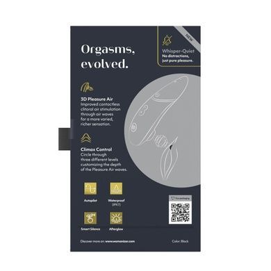 Вакуумный клиторальный стимулятор Womanizer Next Black, 3D Pleasure Air, 14 уровней интенсивности SX0530 фото