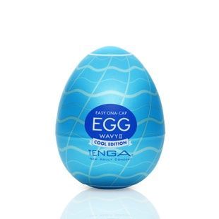 Мастурбатор-яйце Tenga Egg Wavy II Cool з подвійним хвилястим рельєфом та охолоджувальним ефектом SO6594 фото