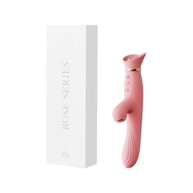 Вибратор с подогревом и вакуумной стимуляцией клитора Zalo - ROSE Vibrator Strawberry Pink SO6680 фото
