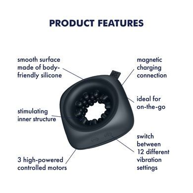 Мастурбатор Satisfyer Ring Stroker, 12 режимів вібрації, універсальний, компактний SX0565 фото