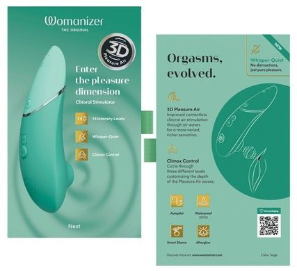 Вакуумний кліторальний стимулятор Womanizer Next Sage SX2140 фото