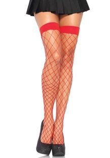 Leg Avenue Fence Net Thigh Highs OS Red SO7989 фото