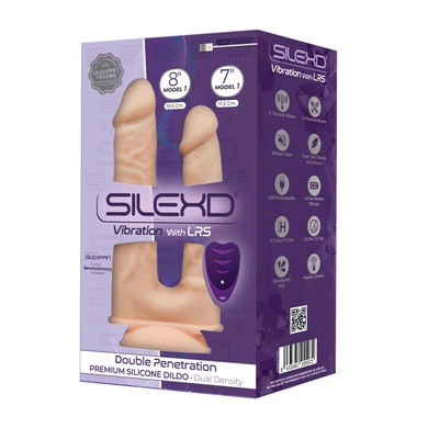 Двойной фаллоимитатор с вибрацией SilexD Double Gusto Vibro Flesh (Model 1 size 8" & 7") + LRS, диам SO8209 фото