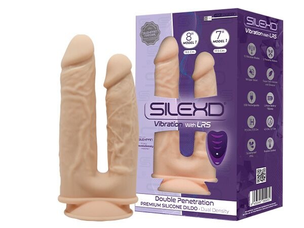 Двойной фаллоимитатор с вибрацией SilexD Double Gusto Vibro Flesh (Model 1 size 8" & 7") + LRS, диам SO8209 фото