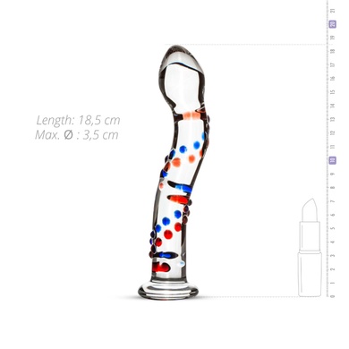 Скляний ділдо з вигинами і малюнком Gildo Glass Dildo No. 3 SO4414 фото