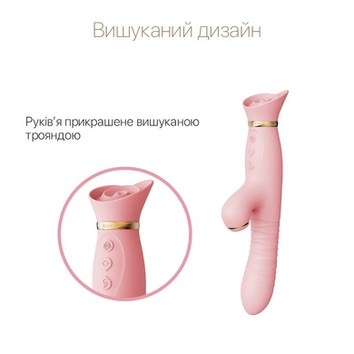 Пульсатор-вібратор із вакуумною стимуляцією клітора Zalo - ROSE Thruster Strawberry Pink SO6682 фото