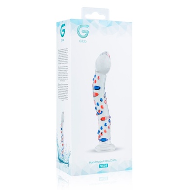 Скляний ділдо з вигинами і малюнком Gildo Glass Dildo No. 3 SO4414 фото