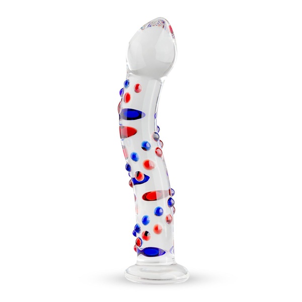 Скляний ділдо з вигинами і малюнком Gildo Glass Dildo No. 3 SO4414 фото