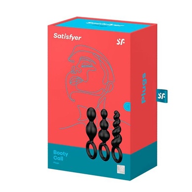 Набор анальных игрушек Satisfyer Plugs black (set of 3) - Booty Call, макс. диаметр 3 см SO2323 фото