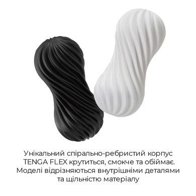Мастурбатор Tenga FLEX Rocky Black зі змінною інтенсивністю, можна скручувати SO1646 фото