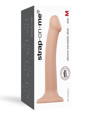 Насадка для страпона Strap-On-Me Dual Density Dildo Flesh M, диаметр 3,3см, двухслойная, гибкая SO2354 фото