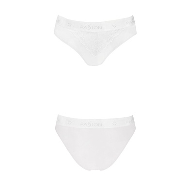 Трусики с широкой резинкой и кружевом Passion PS001 PANTIES white, size L SO4171 фото