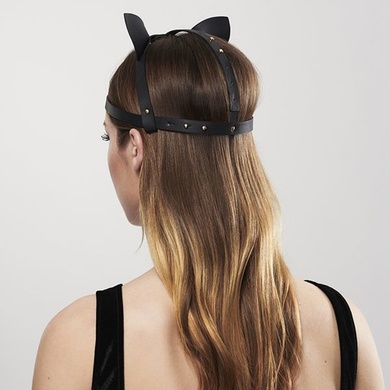 Маска кошечки Bijoux Indiscrets MAZE - Cat Ears Headpiece Black, экокожа SO2684 фото