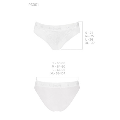 Трусики з широкою гумкою і мереживом Passion PS001 PANTIES white, size L SO4171 фото