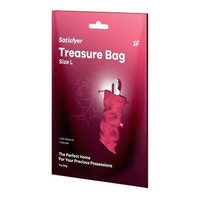 Мішечок для секс-іграшок Satisfyer Treasure Bag L, рожевий, на шнурку SX0551 фото