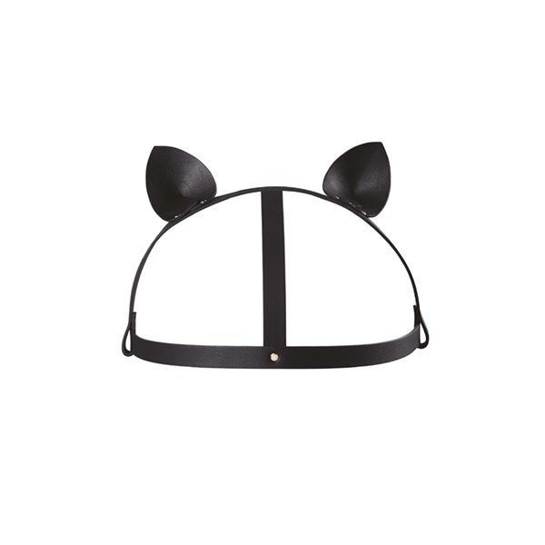 Маска кошечки Bijoux Indiscrets MAZE - Cat Ears Headpiece Black, экокожа SO2684 фото