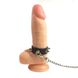 Кільце для пеніса Penis Ring із шипами та повідцем, натуральна шкіра SO5152 фото 4