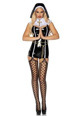 Leg Avenue Vinyl Sinful Sister M Black SO7992 фото