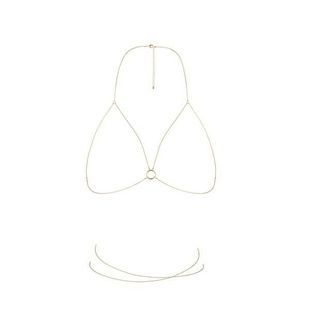 Цепочка портупея Bijoux Indiscrets Magnifique Bra Chain - Gold, украшение на тело SO2656 фото