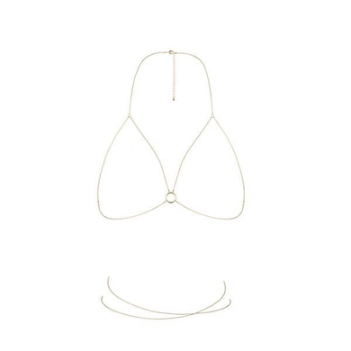 Цепочка портупея Bijoux Indiscrets Magnifique Bra Chain - Gold, украшение на тело SO2656 фото