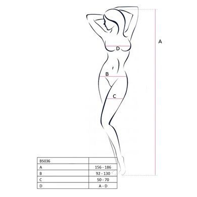 Бодістокінг Passion BS036 white, комбінезон, лямки через одне плече PBS036W фото