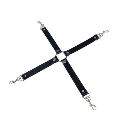 Хрестовина з натуральної шкіри Art of Sex - 4 Way Connector, Чорний SO7480 фото
