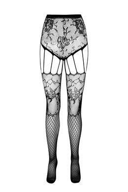 Эротические колготки-бодистокинг Passion ECO S004 white, закрытые трусики, декор, подвязки SO7095 фото
