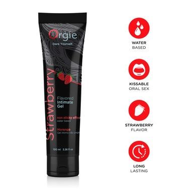 Лубрикант на водной основе Orgie Lube Tube Strawberry, 100 мл, со вкусом и ароматом клубники SX1525 фото