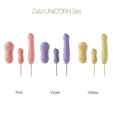 Набор 3в1 Zalo &mdash; UNICORN Set Pink, виброяйцо, пульсатор, вакуумный стимулятор SO6687 фото