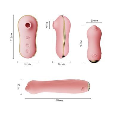 Набор 3в1 Zalo &mdash; UNICORN Set Pink, виброяйцо, пульсатор, вакуумный стимулятор SO6687 фото