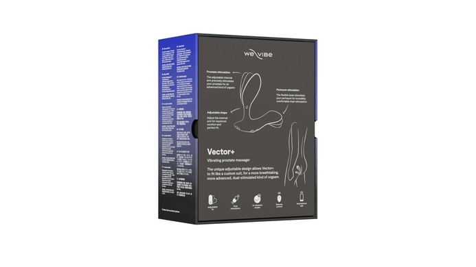 Смарт-вибромассажер простаты We-Vibe Vector+ CHARCOAL BLACK, пульт ДУ, регулируемый угол наклона SO8241 фото